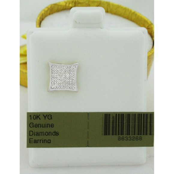 Genuine 0.25 Cts Diamonds Stud *Single* Earring 10k Gold